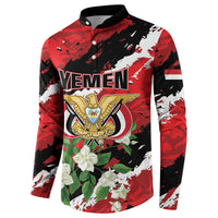 Personalized Yemen Jasmine Button Sweatshirt Happy Independence Day