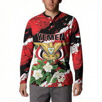 Personalized Yemen Jasmine Button Sweatshirt Happy Independence Day