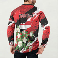 Personalized Yemen Jasmine Button Sweatshirt Happy Independence Day