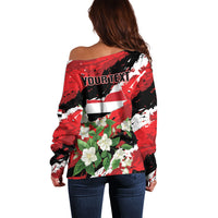 Personalized Yemen Jasmine Off Shoulder Sweater Happy Independence Day