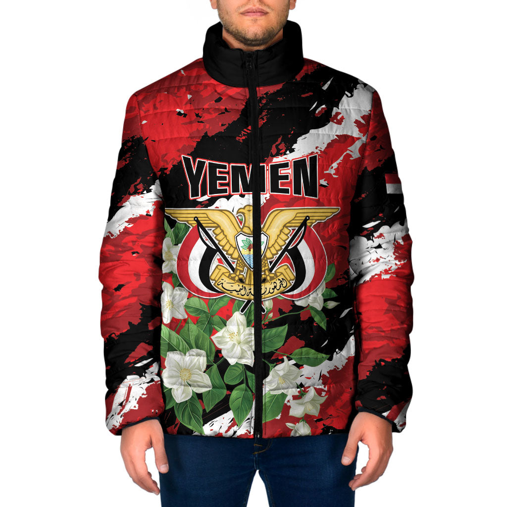 Personalized Yemen Jasmine Padded Jacket Happy Independence Day