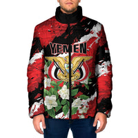 Personalized Yemen Jasmine Padded Jacket Happy Independence Day