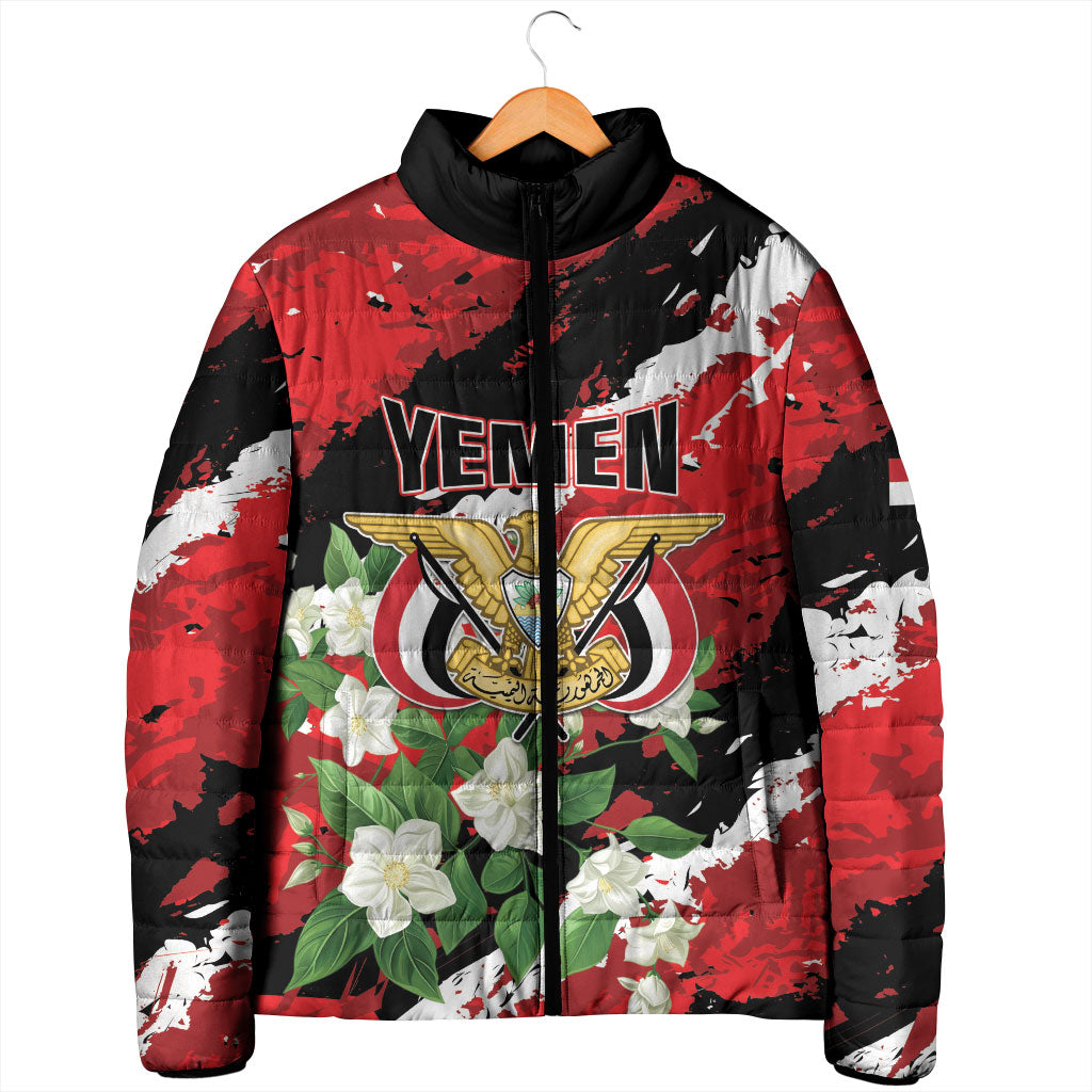 Personalized Yemen Jasmine Padded Jacket Happy Independence Day