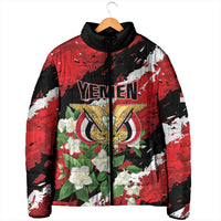 Personalized Yemen Jasmine Padded Jacket Happy Independence Day