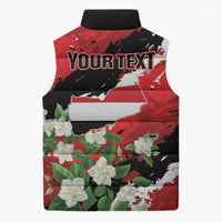 Personalized Yemen Jasmine Sleeveless Puffer Jacket Happy Independence Day