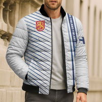 Personalized Finland 2026 Bomber Puffer Jacket Happy Independence Day
