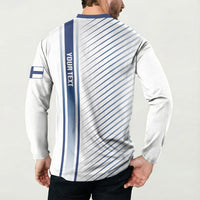 Personalized Finland 2026 Button Sweatshirt Happy Independence Day