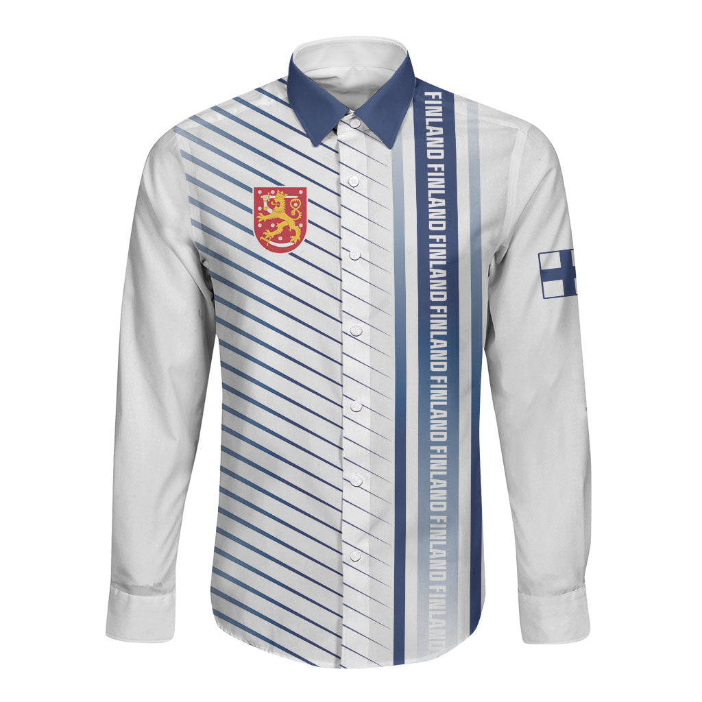 Personalized Finland 2026 Long Sleeve Button Shirt Happy Independence Day