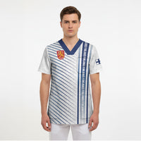 Personalized Finland 2026 Scrub Top Happy Independence Day