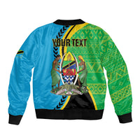 Personalized Tanzania African Pattern Bomber Jacket Happy Independence Day