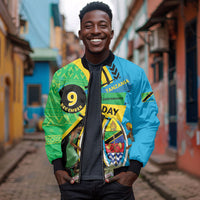 Personalized Tanzania African Pattern Bomber Jacket Happy Independence Day