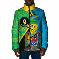 Personalized Tanzania African Pattern Padded Jacket Happy Independence Day