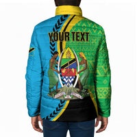 Personalized Tanzania African Pattern Padded Jacket Happy Independence Day