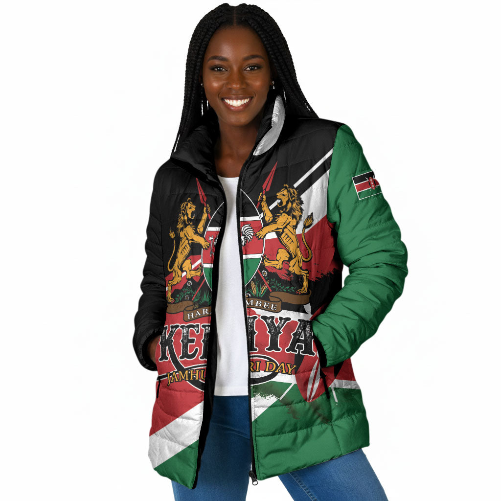 Personalized Kenya Padded Jacket Happy Jamhuri Day