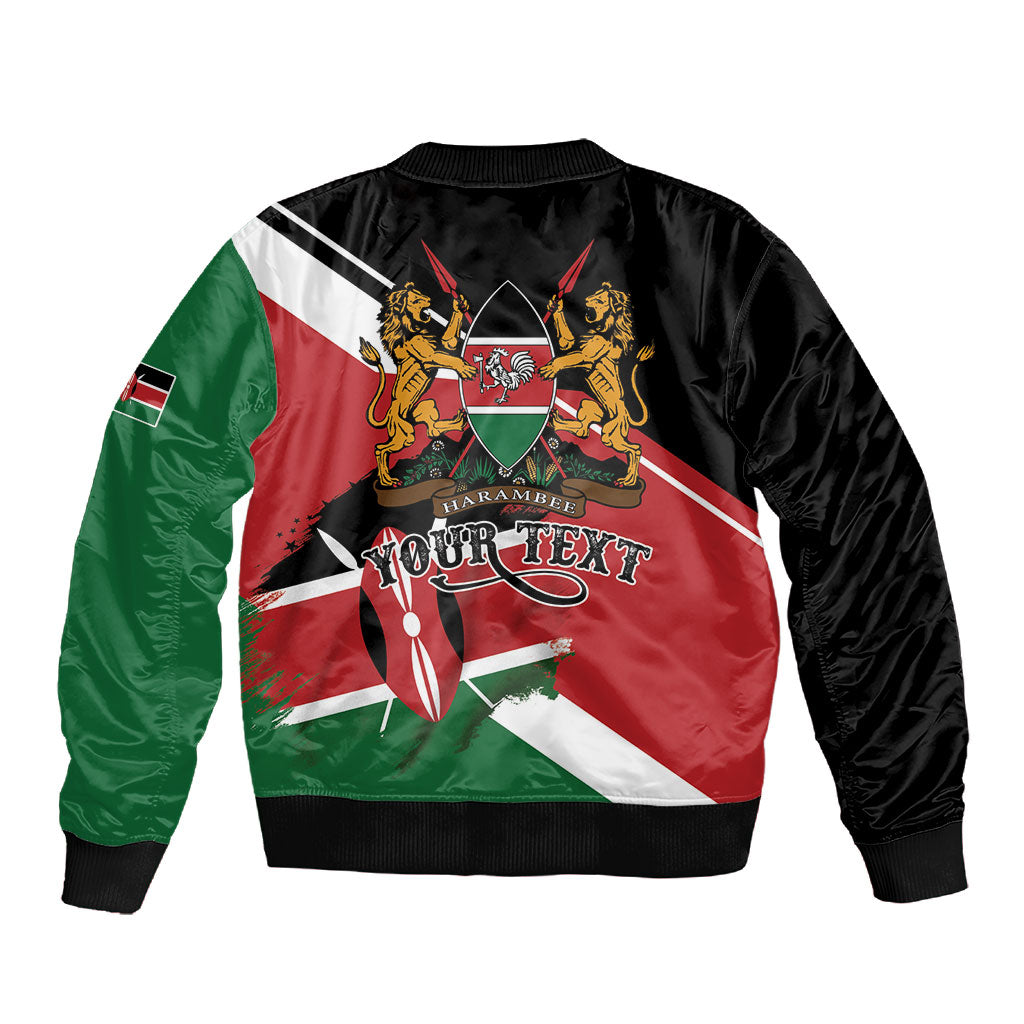 Personalized Kenya Sleeve Zip Bomber Jacket Happy Jamhuri Day