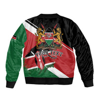 Personalized Kenya Sleeve Zip Bomber Jacket Happy Jamhuri Day