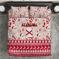 Red Alabama Christmas bedding set with Santa and flag pattern, duvet and matching pillows