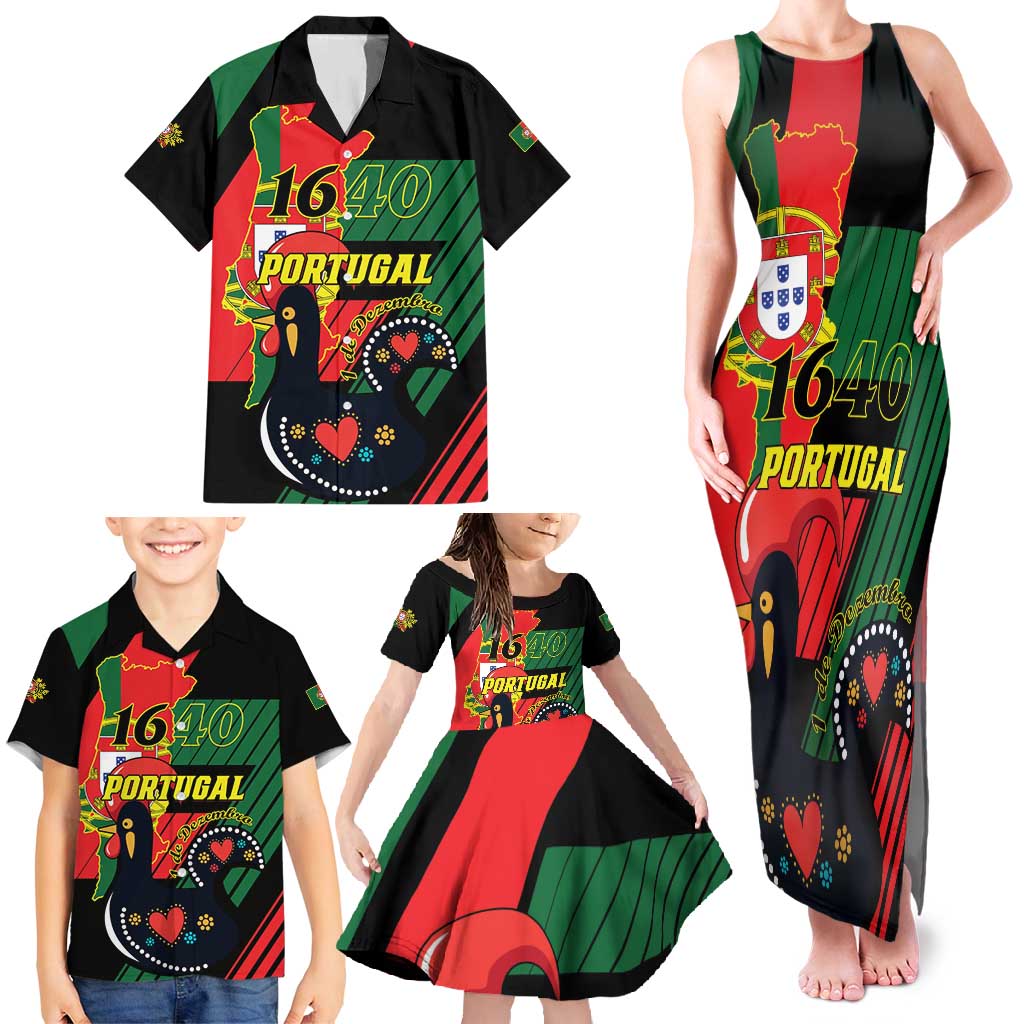 Personalized Portugal 1640 Family Matching Tank Maxi Dress and Hawaiian Shirt 1 De Dezembro Independence Day - Wonder Print Shop