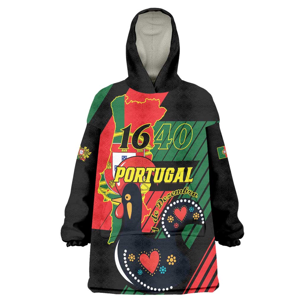 Personalized Portugal 1640 Wearable Blanket Hoodie 1 De Dezembro Independence Day