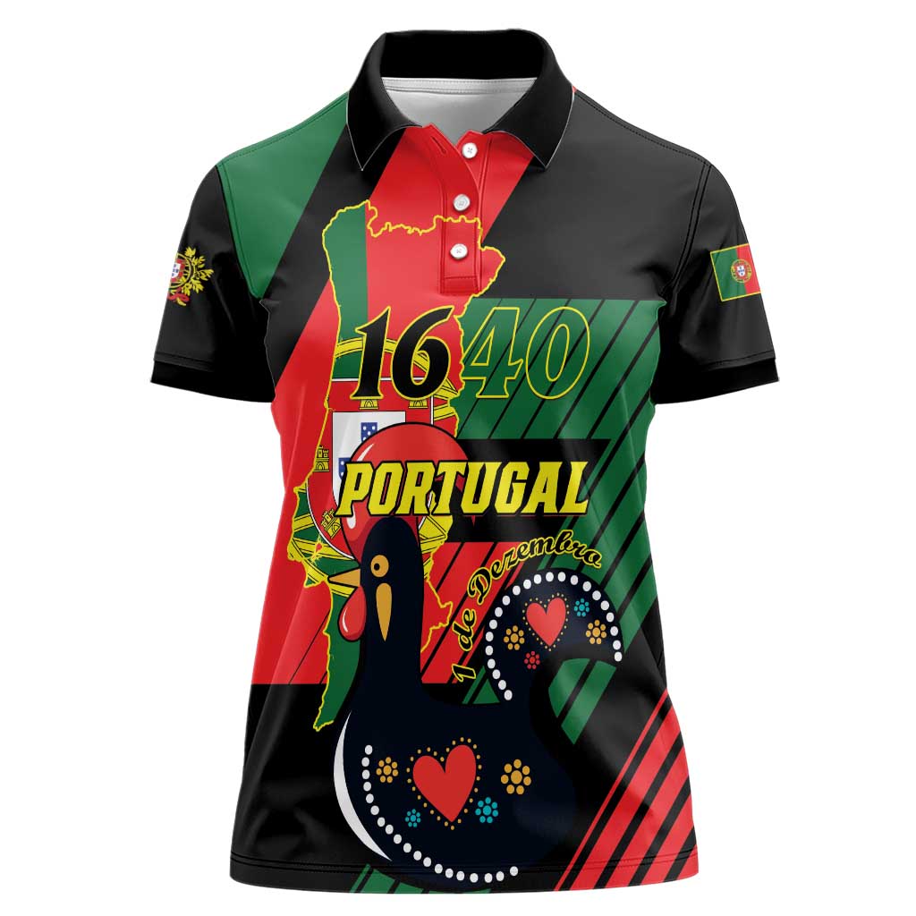 Personalized Portugal 1640 Women Polo Shirt 1 De Dezembro Independence Day - Wonder Print Shop