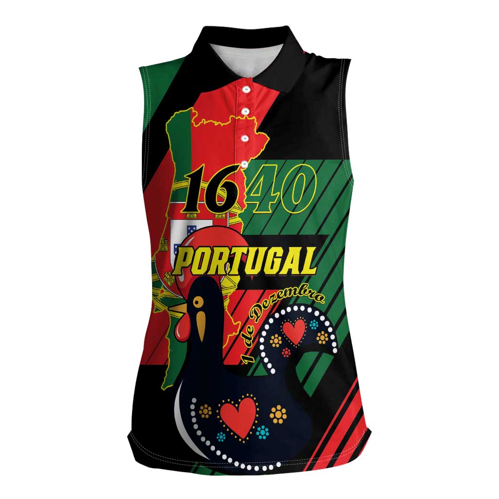 Personalized Portugal 1640 Women Sleeveless Polo Shirt 1 De Dezembro Independence Day - Wonder Print Shop