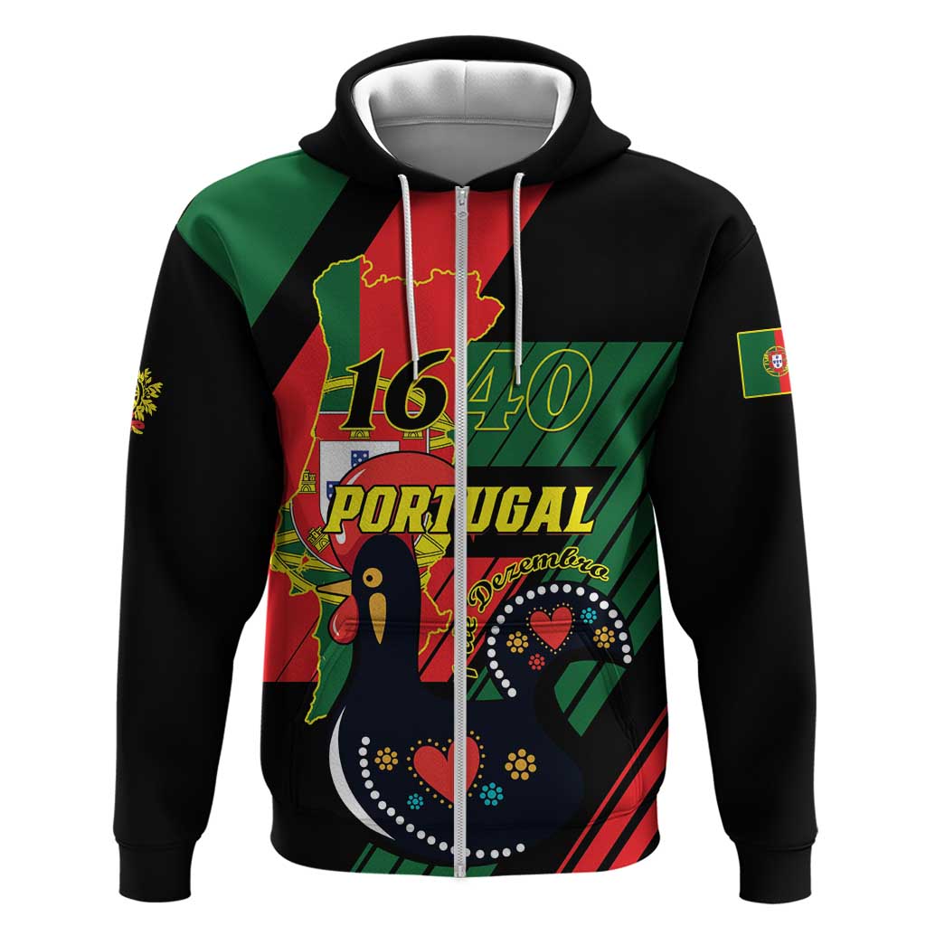 Personalized Portugal 1640 Zip Hoodie 1 De Dezembro Independence Day - Wonder Print Shop