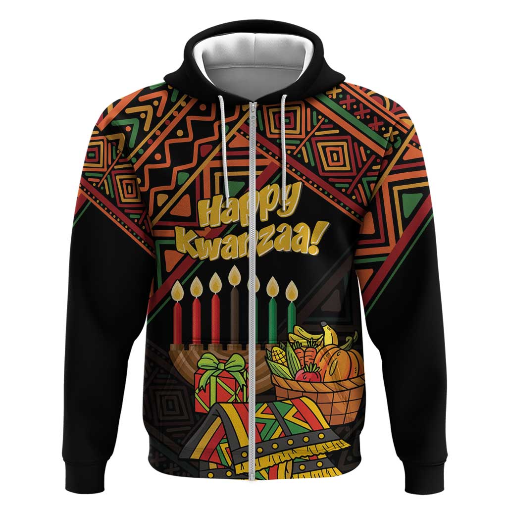 Personalized African Happy Kwanzaa Zip Hoodie - Wonder Print Shop