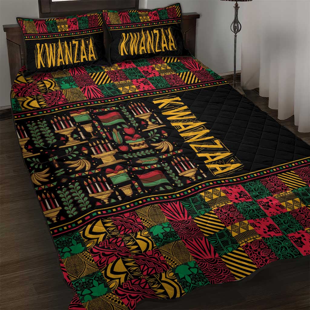 Kwanzaa African Pattern Quilt Bed Set - Wonder Print Shop