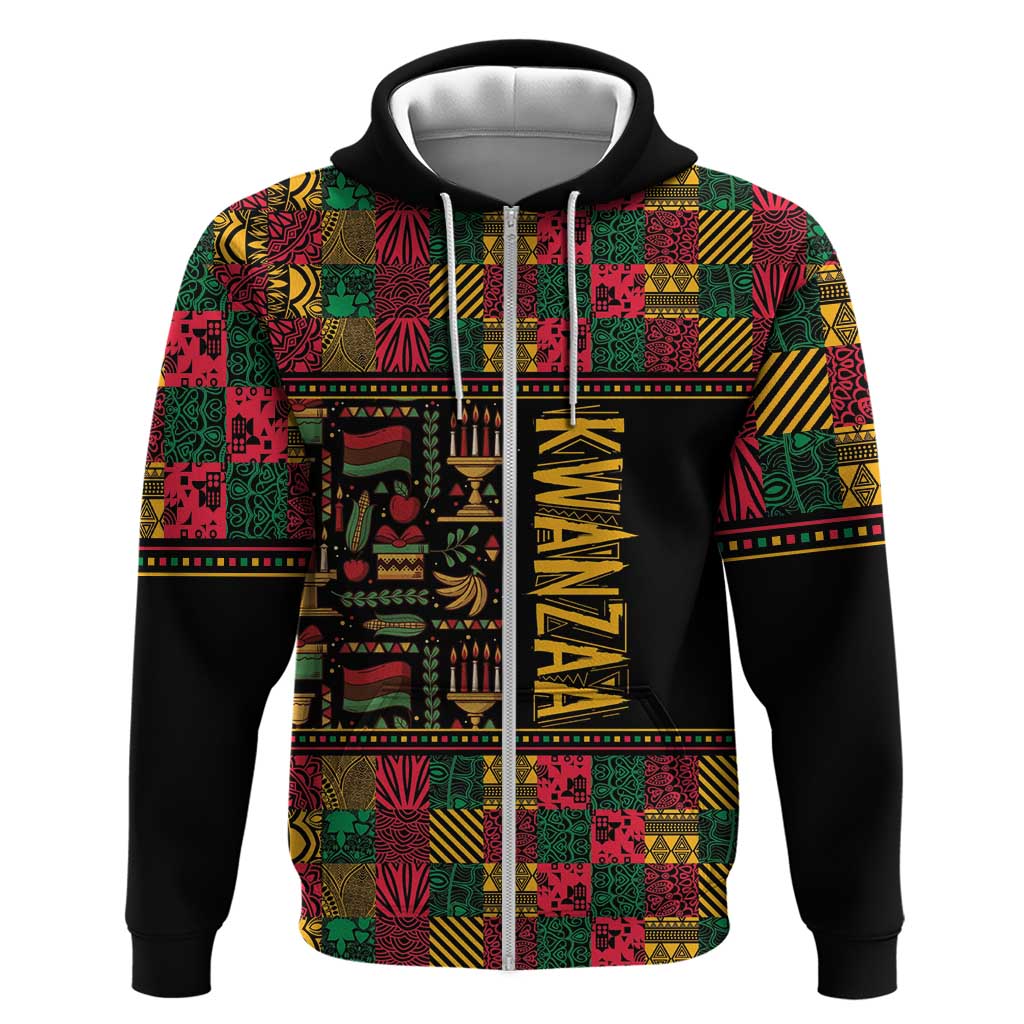 Kwanzaa African Pattern Zip Hoodie - Wonder Print Shop