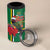 Dominica Christmas Coquette Bow 4 in 1 Can Cooler Tumbler Sisserou Parrot Tropical Flower - Wonder Print Shop