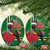 Dominica Christmas Coquette Bow Ceramic Ornament Sisserou Parrot Tropical Flower - Wonder Print Shop