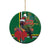 Dominica Christmas Coquette Bow Ceramic Ornament Sisserou Parrot Tropical Flower - Wonder Print Shop