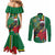 Dominica Christmas Coquette Bow Couples Matching Mermaid Dress and Long Sleeve Button Shirt Sisserou Parrot Tropical Flower