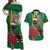 Dominica Christmas Coquette Bow Couples Matching Off Shoulder Maxi Dress and Hawaiian Shirt Sisserou Parrot Tropical Flower - Wonder Print Shop