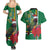 Dominica Christmas Coquette Bow Couples Matching Summer Maxi Dress and Hawaiian Shirt Sisserou Parrot Tropical Flower - Wonder Print Shop