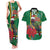 Dominica Christmas Coquette Bow Couples Matching Tank Maxi Dress and Hawaiian Shirt Sisserou Parrot Tropical Flower - Wonder Print Shop