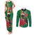 Dominica Christmas Coquette Bow Couples Matching Tank Maxi Dress and Long Sleeve Button Shirt Sisserou Parrot Tropical Flower - Wonder Print Shop