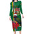 Dominica Christmas Coquette Bow Family Matching Long Sleeve Bodycon Dress and Hawaiian Shirt Sisserou Parrot Tropical Flower - Wonder Print Shop