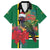 Dominica Christmas Coquette Bow Family Matching Off The Shoulder Long Sleeve Dress and Hawaiian Shirt Sisserou Parrot Tropical Flower - Wonder Print Shop