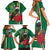 Dominica Christmas Coquette Bow Family Matching Short Sleeve Bodycon Dress and Hawaiian Shirt Sisserou Parrot Tropical Flower - Wonder Print Shop