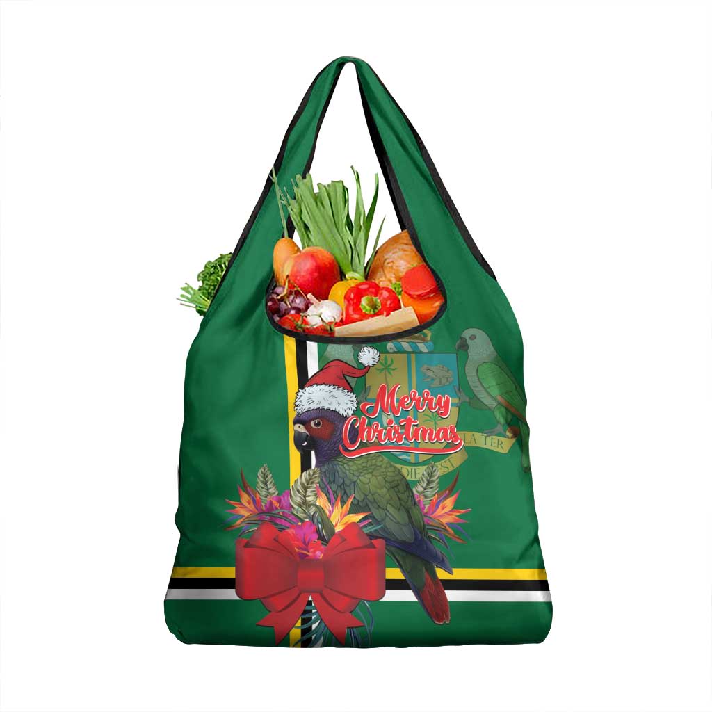 Dominica Christmas Coquette Bow Grocery Bag Sisserou Parrot Tropical Flower