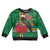 Dominica Christmas Coquette Bow Kid Ugly Christmas Sweater Sisserou Parrot Tropical Flower - Wonder Print Shop