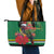 Dominica Christmas Coquette Bow Leather Tote Bag Sisserou Parrot Tropical Flower - Wonder Print Shop