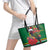 Dominica Christmas Coquette Bow Leather Tote Bag Sisserou Parrot Tropical Flower - Wonder Print Shop