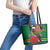 Dominica Christmas Coquette Bow Leather Tote Bag Sisserou Parrot Tropical Flower - Wonder Print Shop