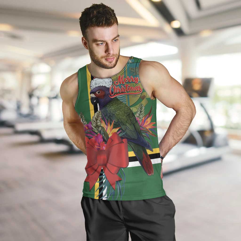 Dominica Christmas Coquette Bow Men Tank Top Sisserou Parrot Tropical Flower - Wonder Print Shop