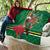 Dominica Christmas Coquette Bow Quilt Sisserou Parrot Tropical Flower - Wonder Print Shop