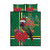 Dominica Christmas Coquette Bow Quilt Bed Set Sisserou Parrot Tropical Flower - Wonder Print Shop