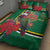 Dominica Christmas Coquette Bow Quilt Bed Set Sisserou Parrot Tropical Flower - Wonder Print Shop