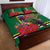 Dominica Christmas Coquette Bow Quilt Bed Set Sisserou Parrot Tropical Flower - Wonder Print Shop